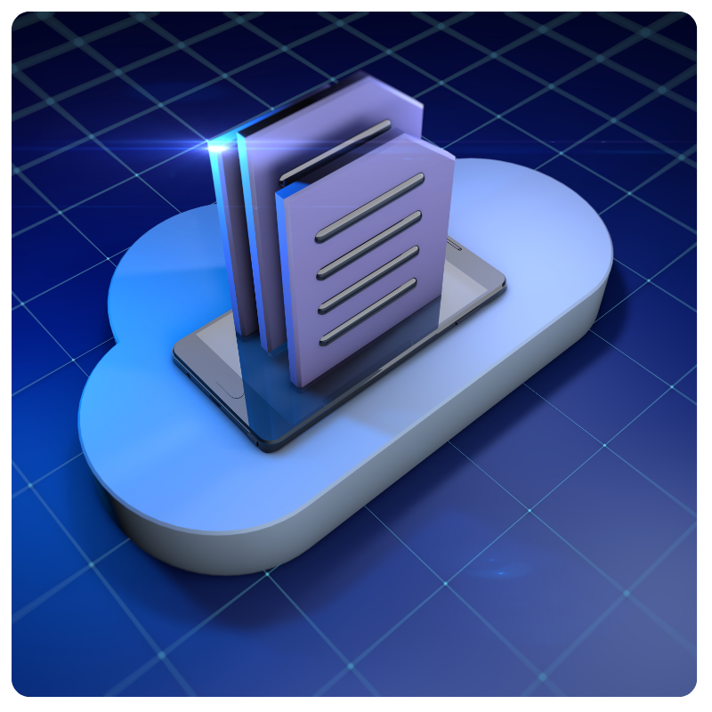 abstract cloud structure with data