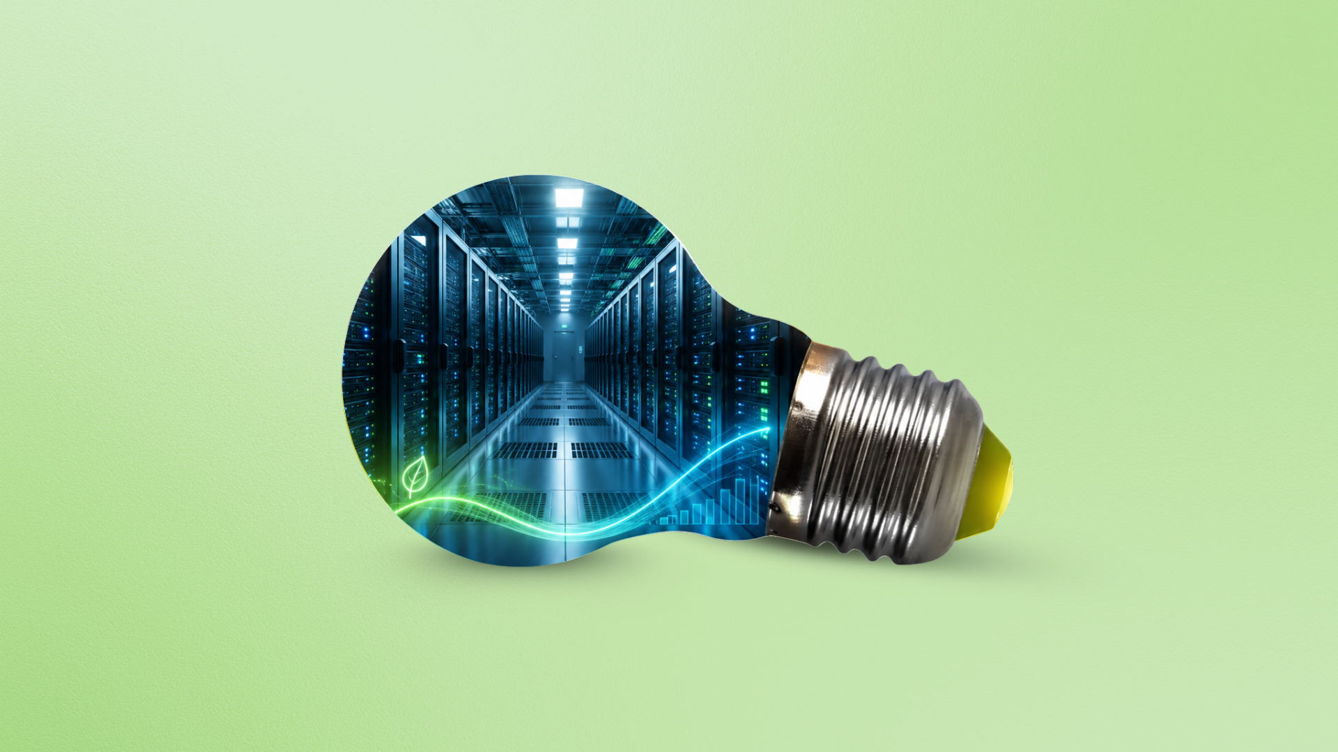 Featured image: Lightbulb with data center insideYour data center may be one of your largest hidden energy consumers