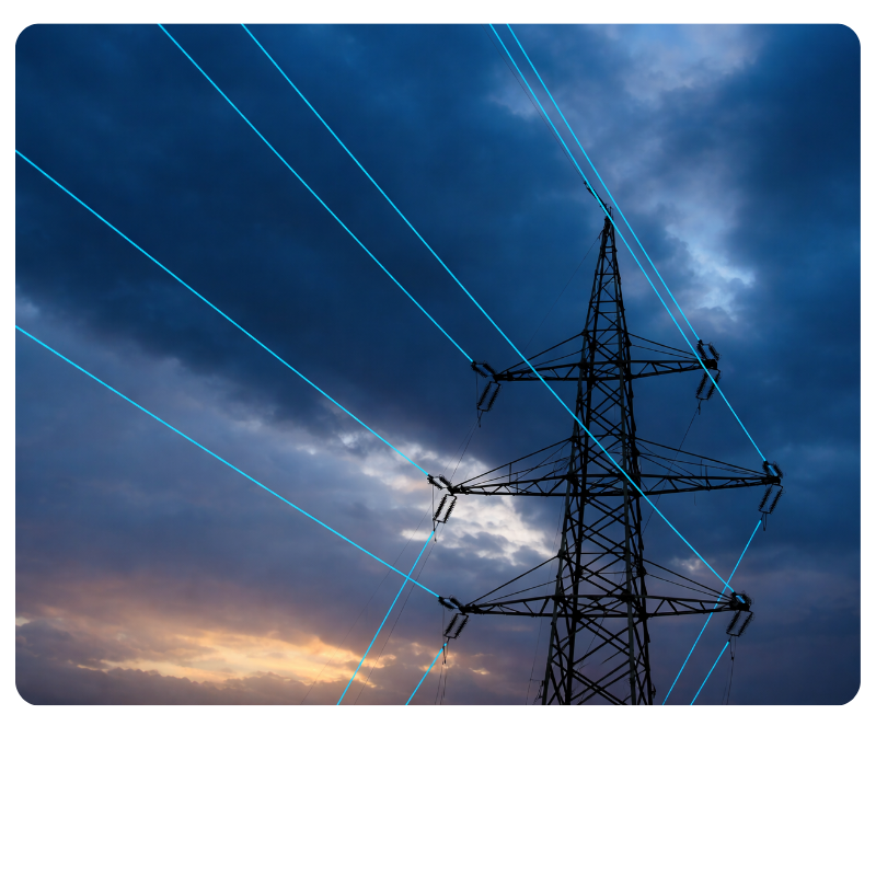 power tower against a dark blue sky